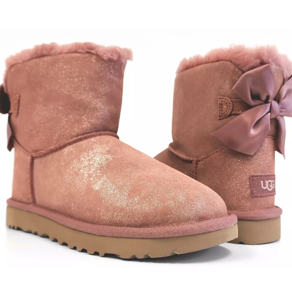 UGG Pink Glitter Bow Boots